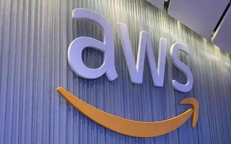 Amazon AWS logo and investment announcement